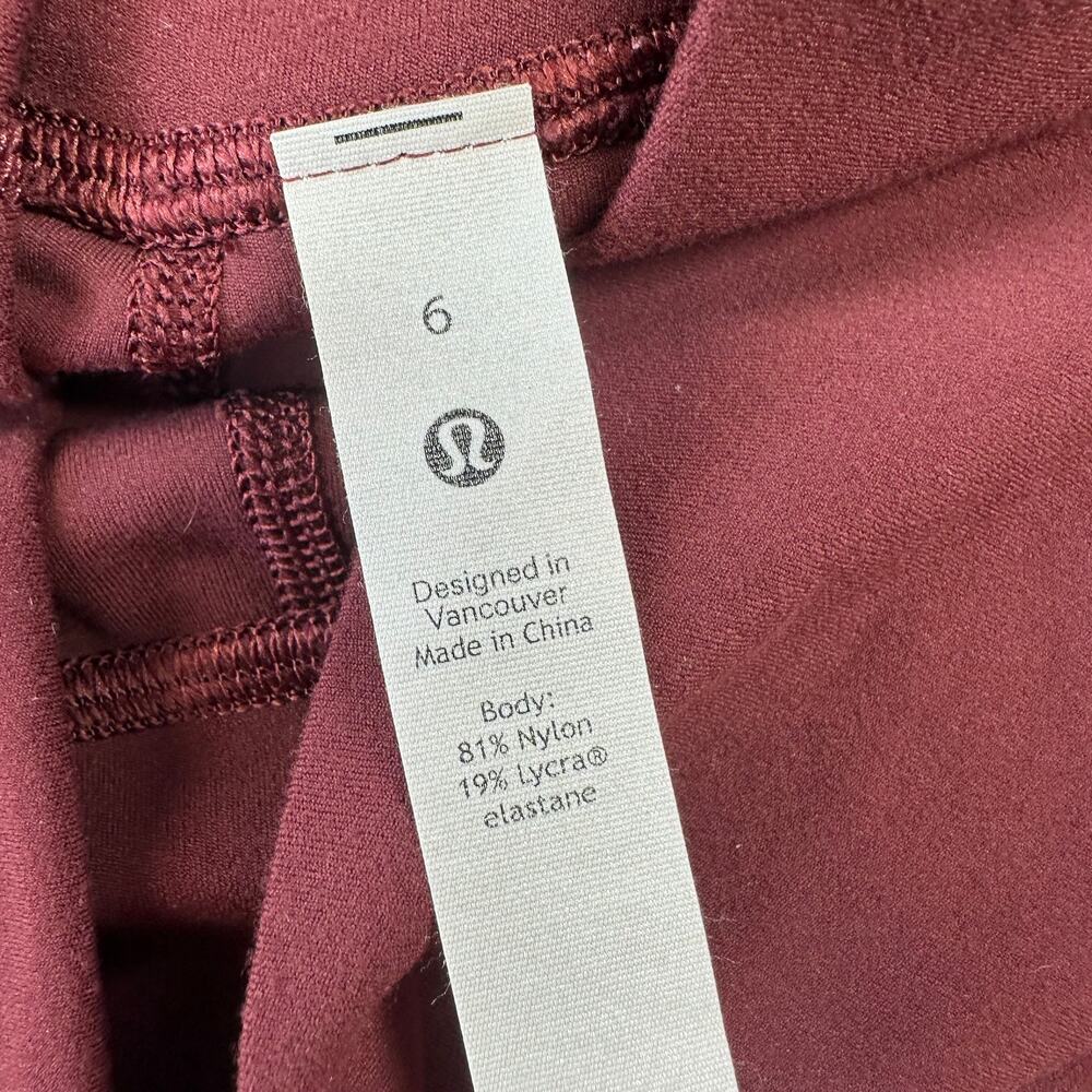 Lululemon Leggings Womens 6 Align High Rise Pockets 25" Red Merlot Yoga Pilates - Picture 5 of 12